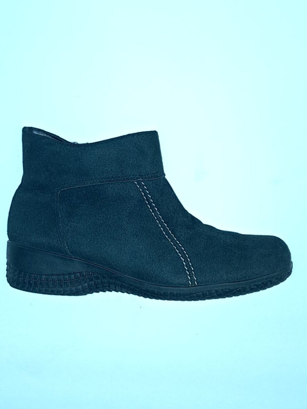 BASIC EDITIONS Faux Suede Ankle Boots Wide Width